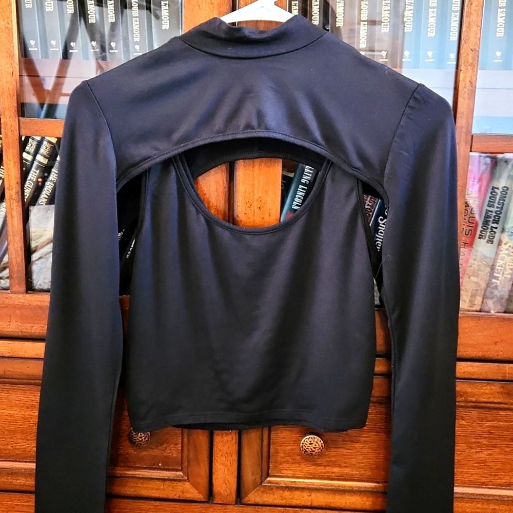 Spandex open cut long sleeve shirt